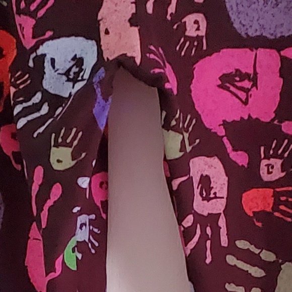 Buttery Soft Colorful Hand Print High Waist Leggings - Picture 6 of 9